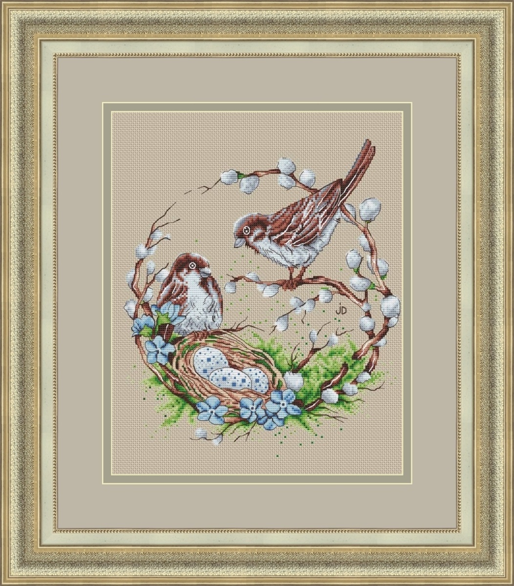 Willow Sparrows Cross Stitch Pattern, code JD-066 Janna Dik | Buy ...